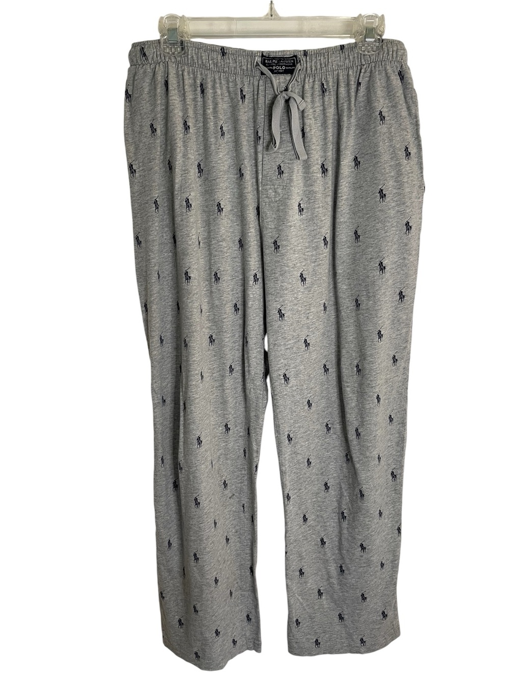 Polo by Ralph Lauren Gray Drawstring Lounge Pants with RL Horse Logo Size Large